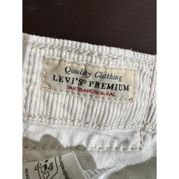 Levi's Middy Ankle Bootcut Women's Mid Rise Cream Corduroy Pants Size 27 - Picture 6 of 15